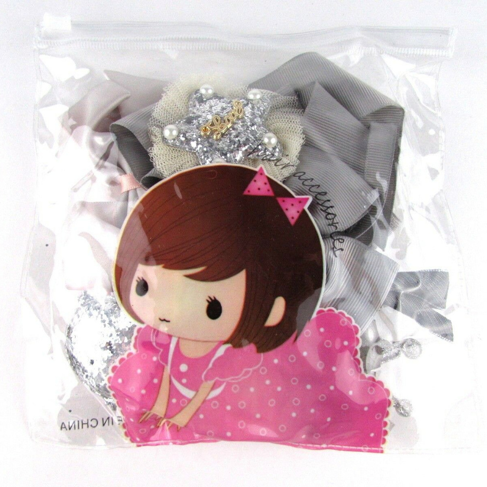 Big Baby Girls Kids 10 Piece Hair Bows Clips NWOT - Picture 2 of 6